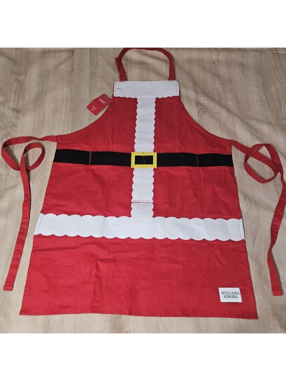 Williams Sonoma Christmas Adult Santa Claus Apron Nwt Holiday Red